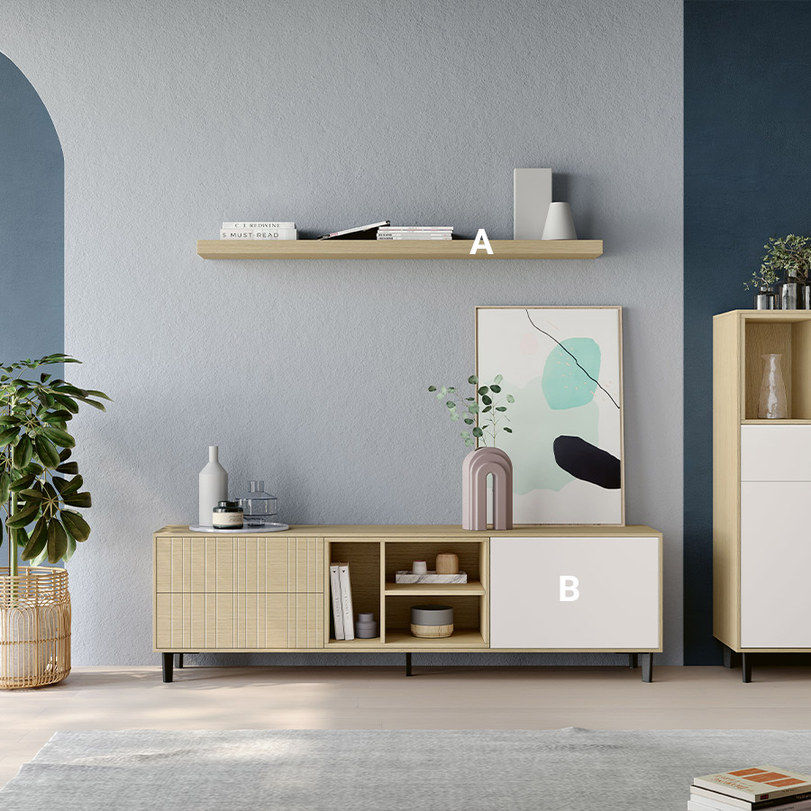 Composición de Salón Nordic 4 elección de acabados.