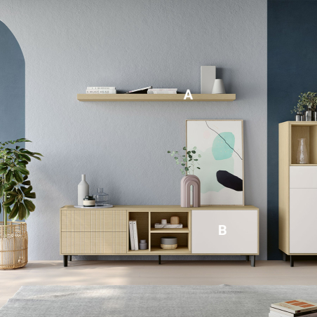 Composición de Salón Nordic 4 elección de acabados.