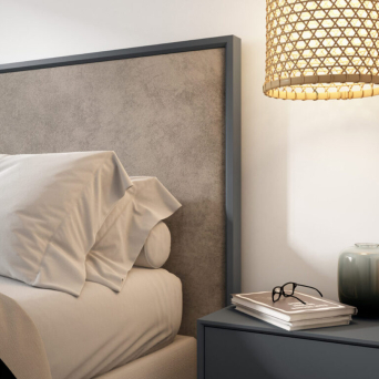 Dormitorio Madeira de la firma Decornouveau fabricado en DM lacado con cabezal tapizado 2