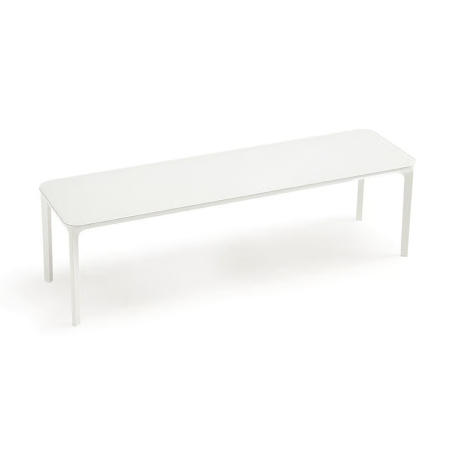 Mesa de centro Slim con tapa de cristal lacada en blanco
