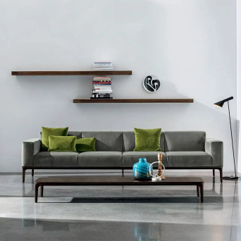 Mesa de centro Slim 1 de Sovet con tapa de cerámica y estructura aluminio lacado moca 2