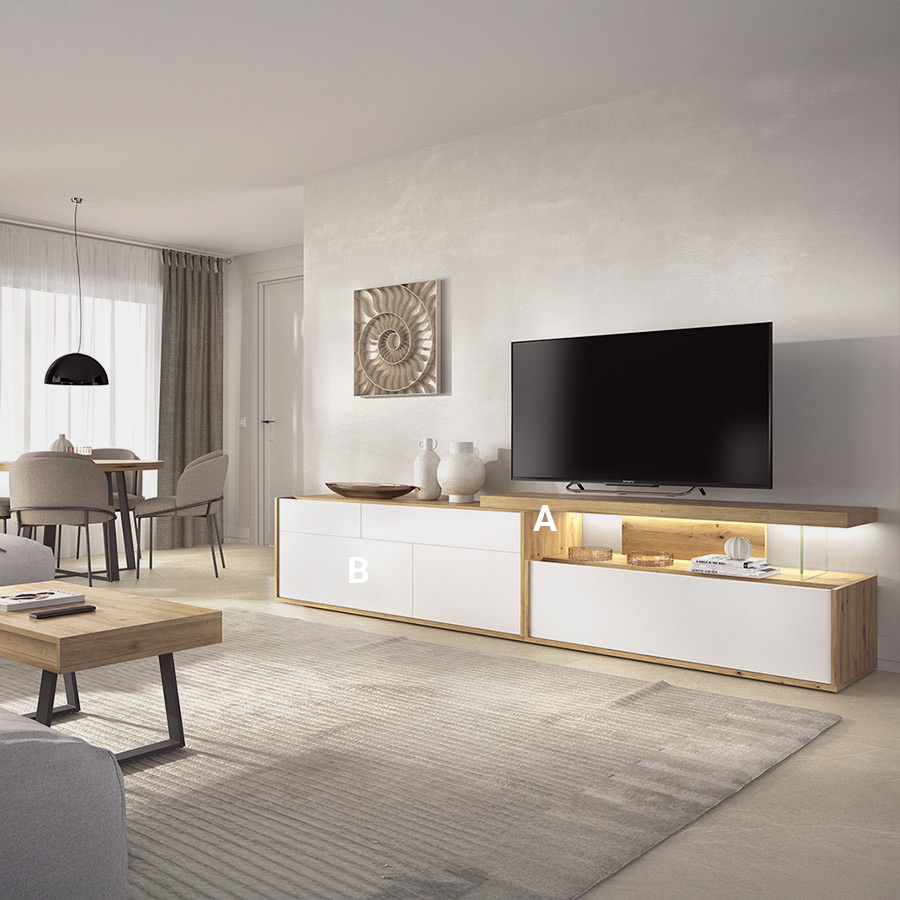 Composición de salón modular 2 de Rimobel elección de acabados