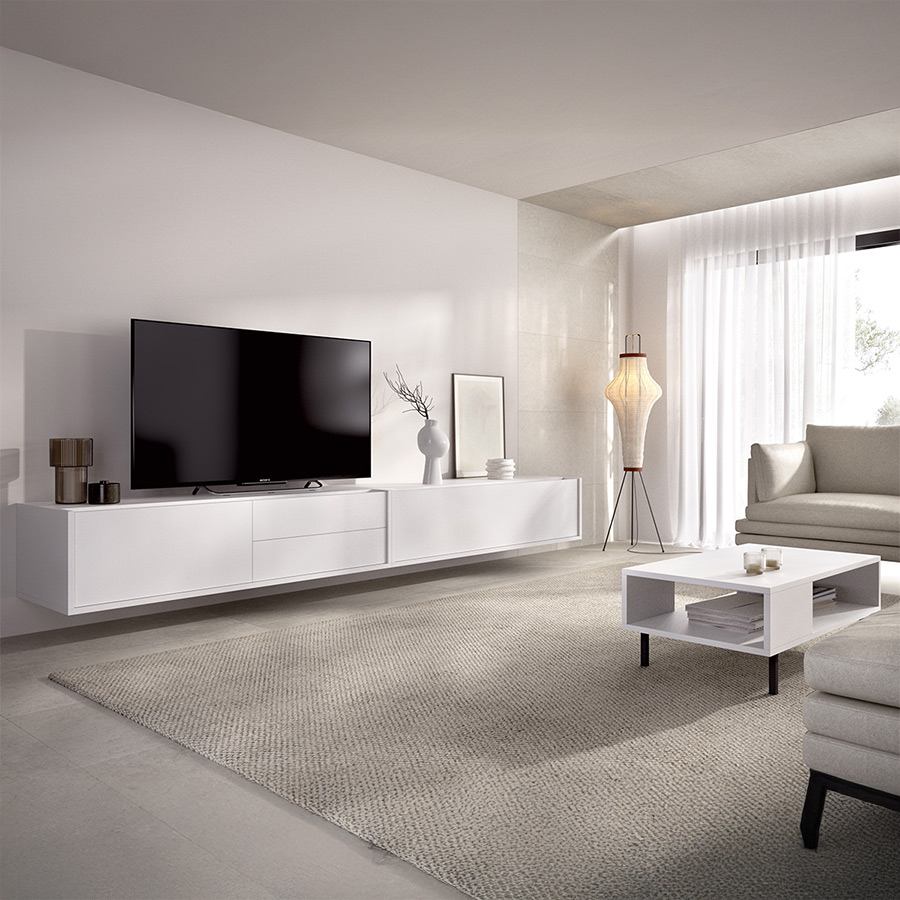 Composición de salón Duo 18, acabado blanco, de Rimobel