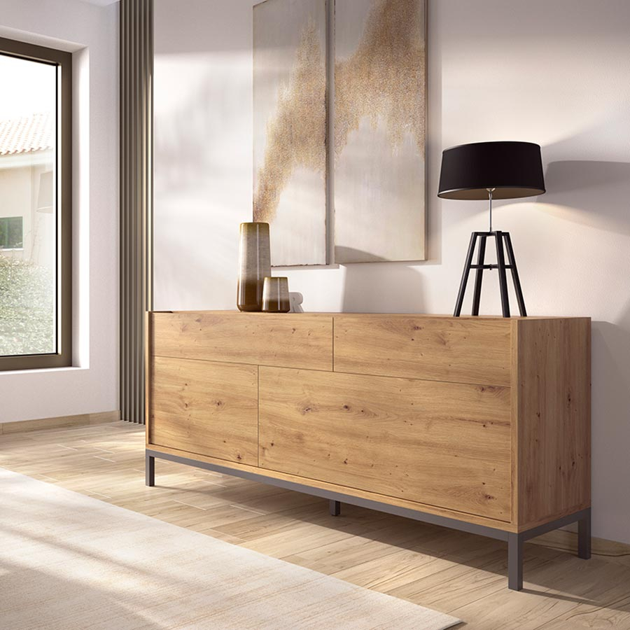 Aparador moderno Duo 60 con patas metálicas