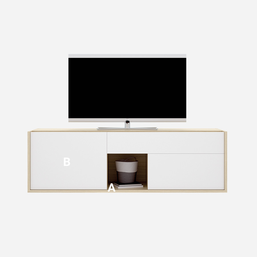Mueble de Tv DUO 69 de la marca nacional Rimobel, elección de acabados.