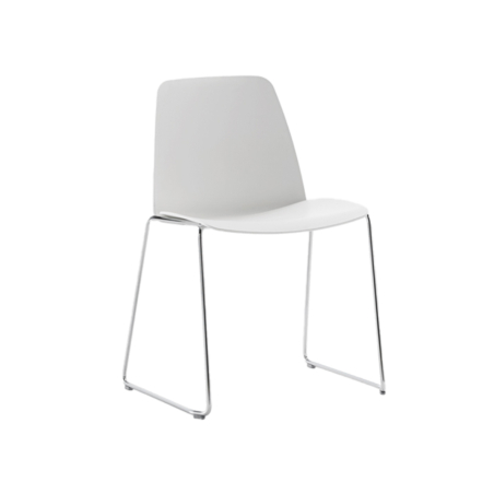 Silla Unnia de polipropileno acabado blanco de Inclass