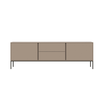Mueble TV Alicia de la firma Decornouveau, fabricado en chapa de madera natural y lacado con patas metálicas 2