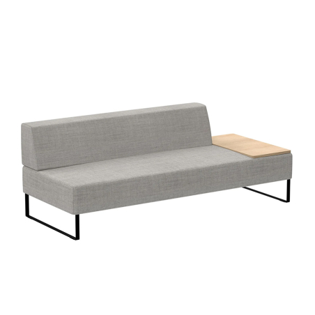 Asiento modular con respaldo y mesa a la izquierda del Sofá Tetris rinconera, de Inclass