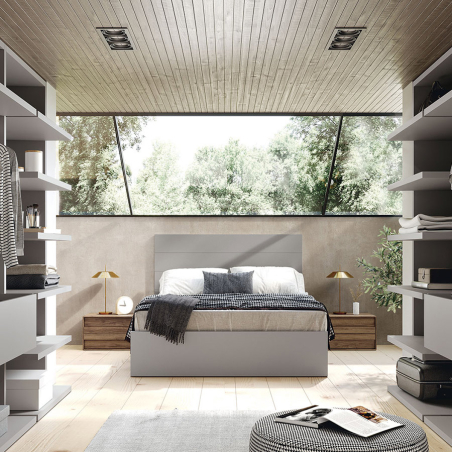 Dormitorio Live In 45 de Antaix, con cabezal, aro elevable y dos mesitas de noche