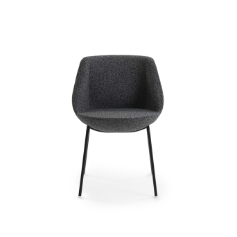 Silla Magnum de Sancal, con patas metálicas negras y asiento tapizado en negro