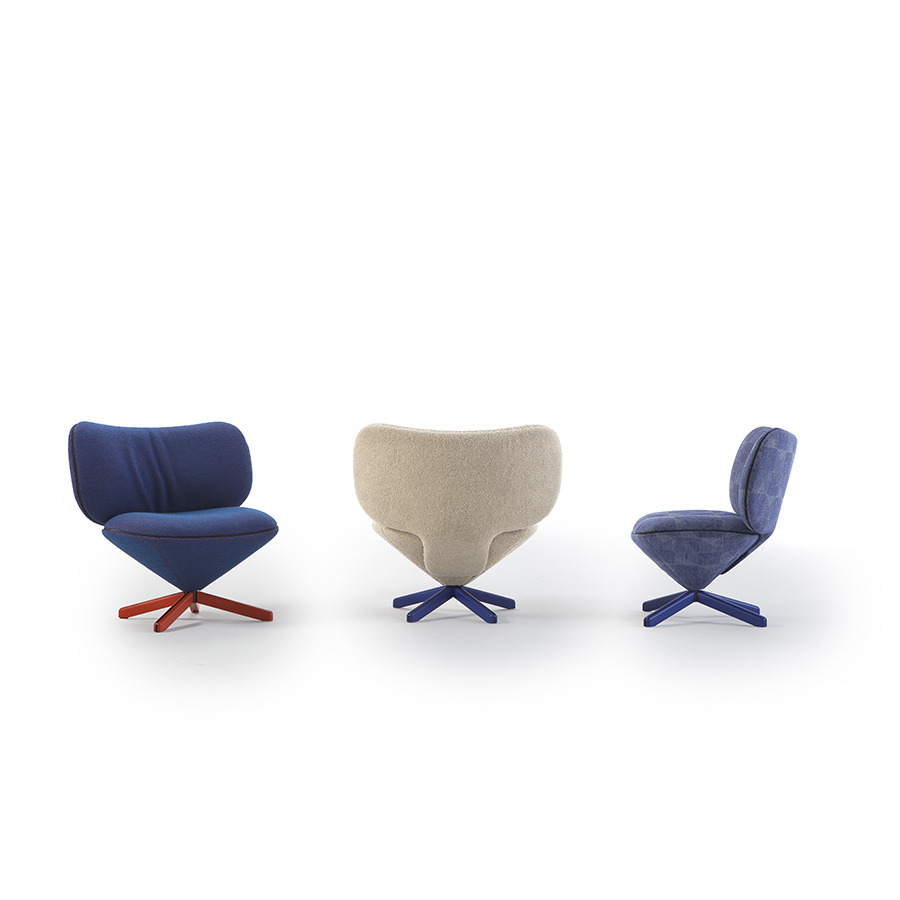 Vista frontal, trasera y lateral de la butaca Tortuga Mini de Sancal