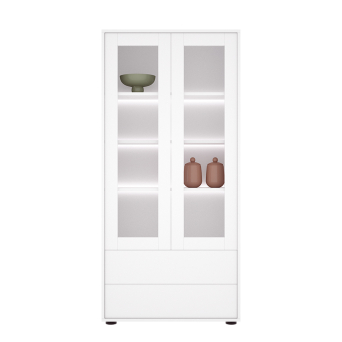Vitrina Duo 55 de la marca nacional Rimobel en acabado blanco.