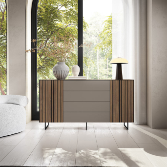 Aparador Nordic 2 de BoCubi, con puertas batientes y cuatro cajones