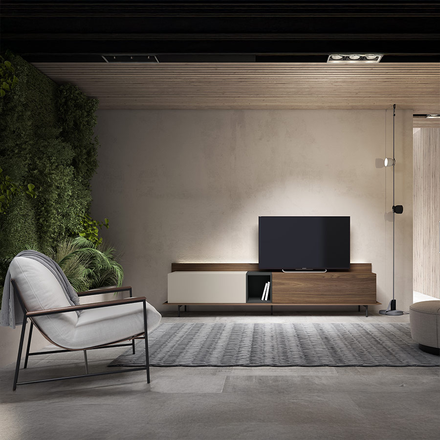 Vista en ambiente del Mueble TV Nordic 3 de BoCubi