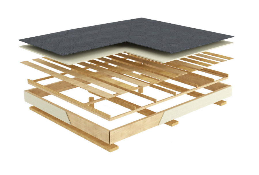 Estructura interior del soporte fijo Lyon con base tapizada