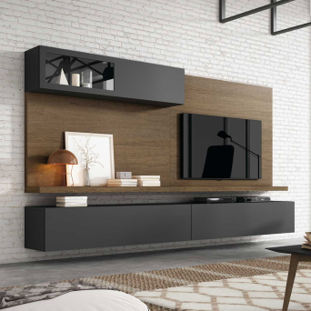 Salon ID25 de BoCubimobiliario, en chapa de madera natural y DM lacado