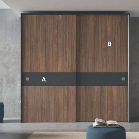 Personalización de acabados del Armario Ilusion 1 de BoCubi, con puertas madera y estructura lacada