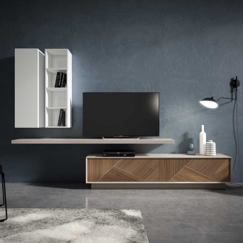 Salón ID42 de BoCubi, con detalles de marquetería