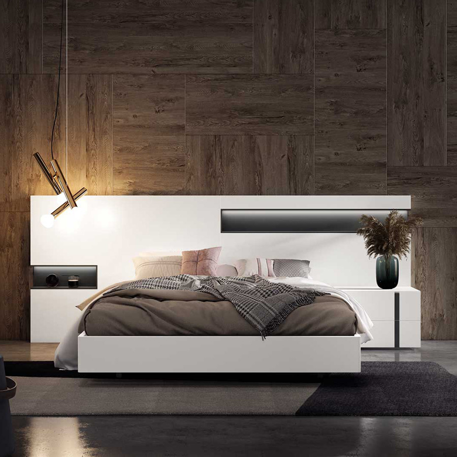 Dormitorio Hole 02 de BoCubi, fabricado en DM lacado y con tiras LED