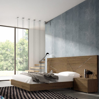 Dormitorio Minimal 02 de BoCubi, fabricado en DM lacado y cabezal con detalles inox 2