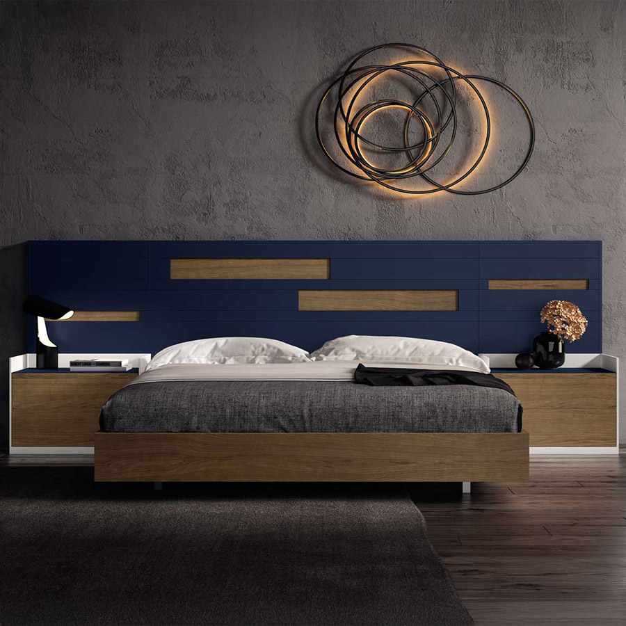 Dormitorio Dance 02 de BoCubi, fabricado en DM lacado y detalles en chapa de madera natural