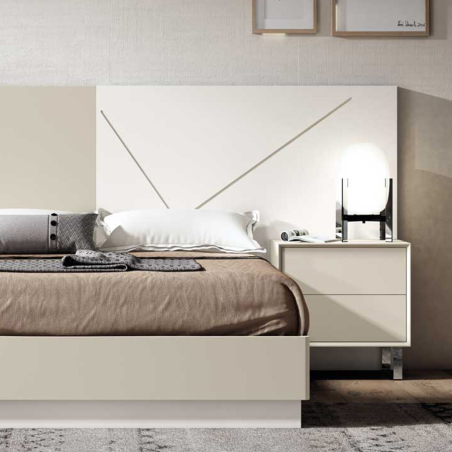 Detalle del lado derecho del cabecero, con detalles de inox, del Dormitorio Minimal 01 de BoCubi