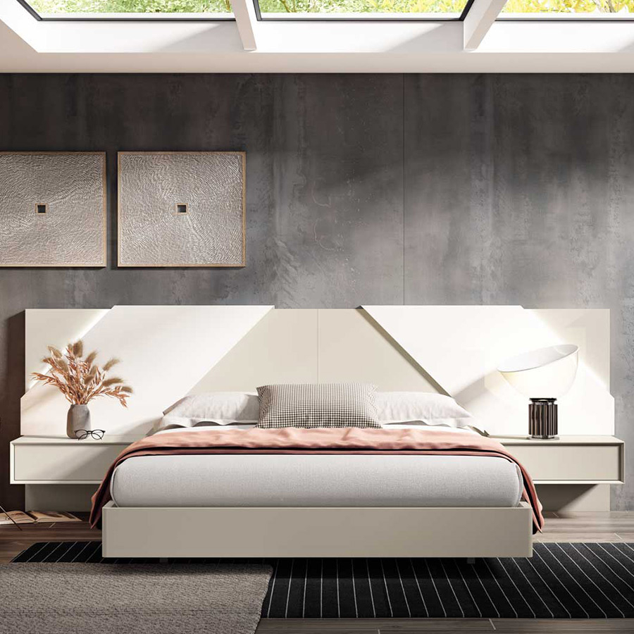 Dormitorio Ítaca 02 de BoCubi, fabricado en DM lacado y con tira LED