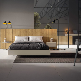 Dormitorio Cross 01 de BoCubi, fabricado en chapa de madera natural y lacado 2