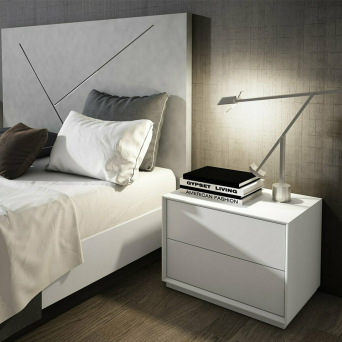 Dormitorio Minimal de BoCubi, fabricado en DM lacado y chapa de roble natural 2