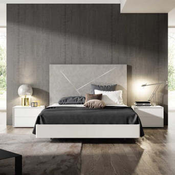Dormitorio Minimal de BoCubi, fabricado en DM lacado y chapa de roble natural