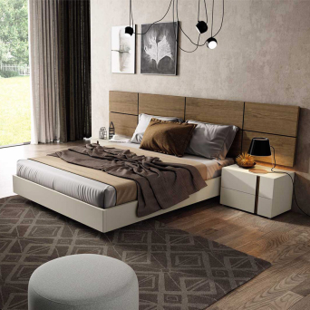 Dormitorio Classic 02 de BoCubi, fabricado en DM lacado y chapa de roble natural