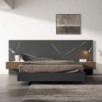 Dormitorio Minimal 04 de BoCubi, fabricado en DM lacado y chapa de madera natural