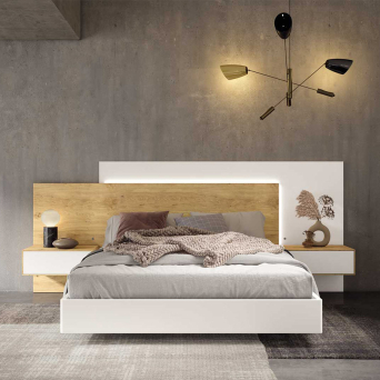 Dormitorio Free 02 de BoCubi, fabricado en DM lacado y chapa de roble natural.