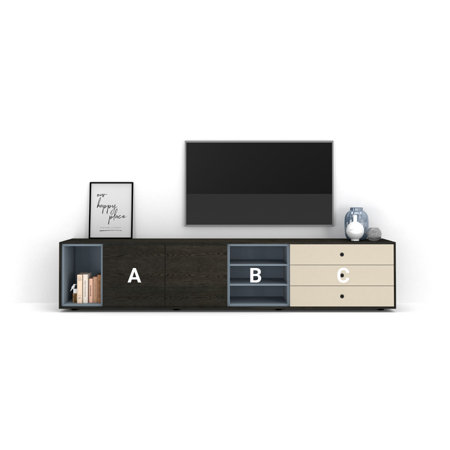 Mueble TV Bonn de Loyra, elección de acabados.
