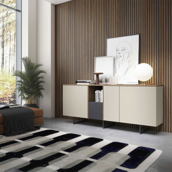 Aparador Arlo de BoCubi con puertas batientes y pata metálica rectangular 2