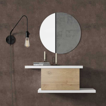 Recibidor Ilusion 8 de BoCubi, en chapa de madera natural y DM lacado