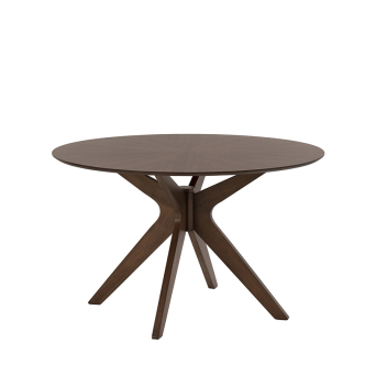 Mesa de comedor redonda fija Carmel, de Somcasa, acabado roble 2