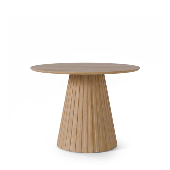 Mesa Nayla de Somcasa, fabricada en chapa de roble natural