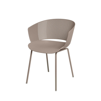 Silla Noelle de Somcasa en acabado blanco y vista escorzada. 2