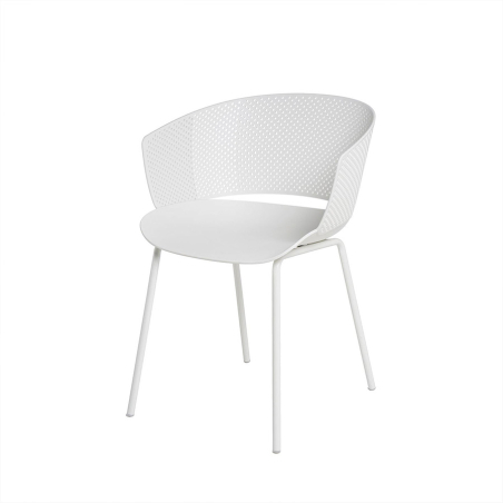 Silla Noelle de Somcasa en acabado blanco y vista escorzada.
