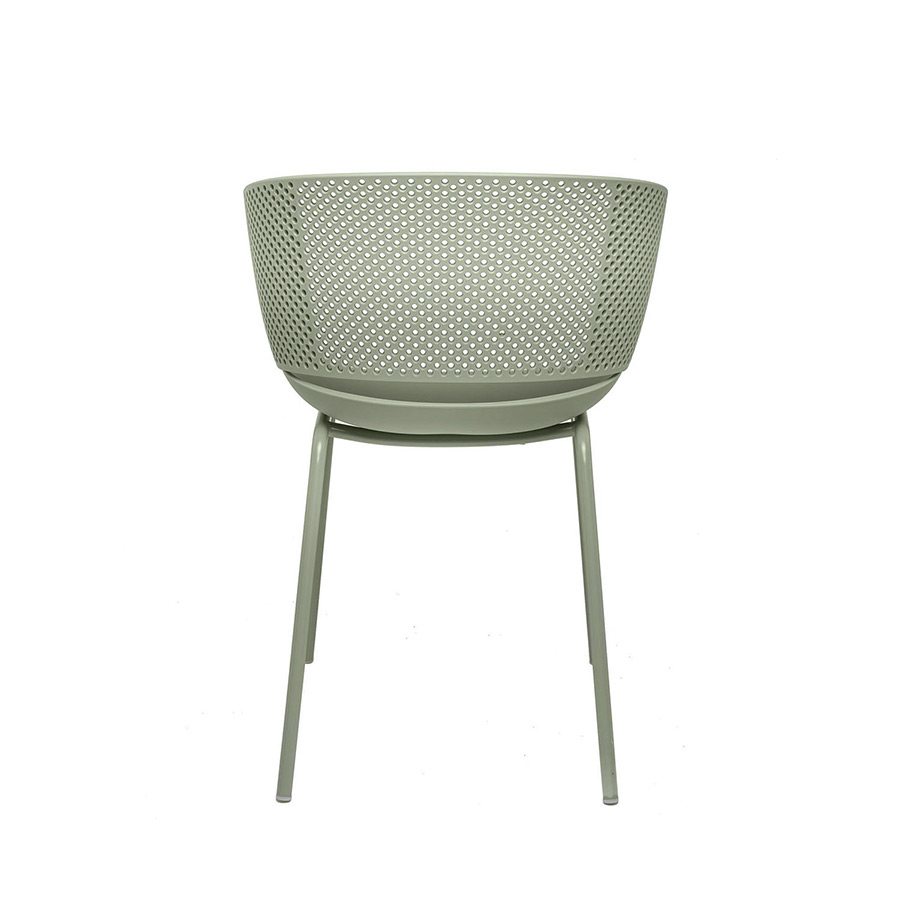 Silla Noelle de Somcasa en acabado menta y vista trasera.