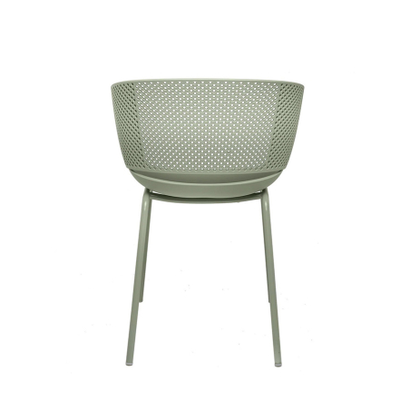 Silla Noelle de Somcasa en acabado menta y vista trasera.