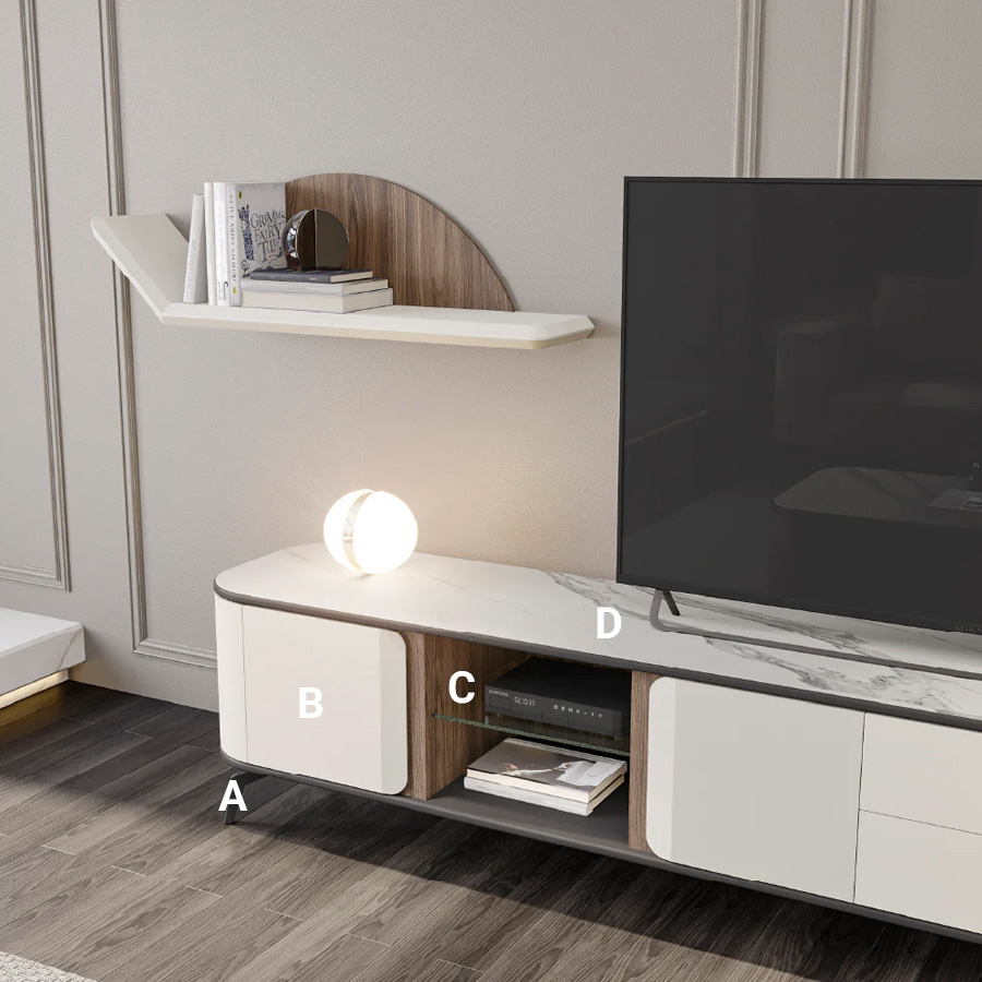 Acabados del mueble de televisión Tepui de la firma Evanyrouse