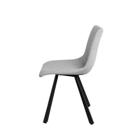 Silla Briana de Somcasa en acabado gris claro y vista lateral.