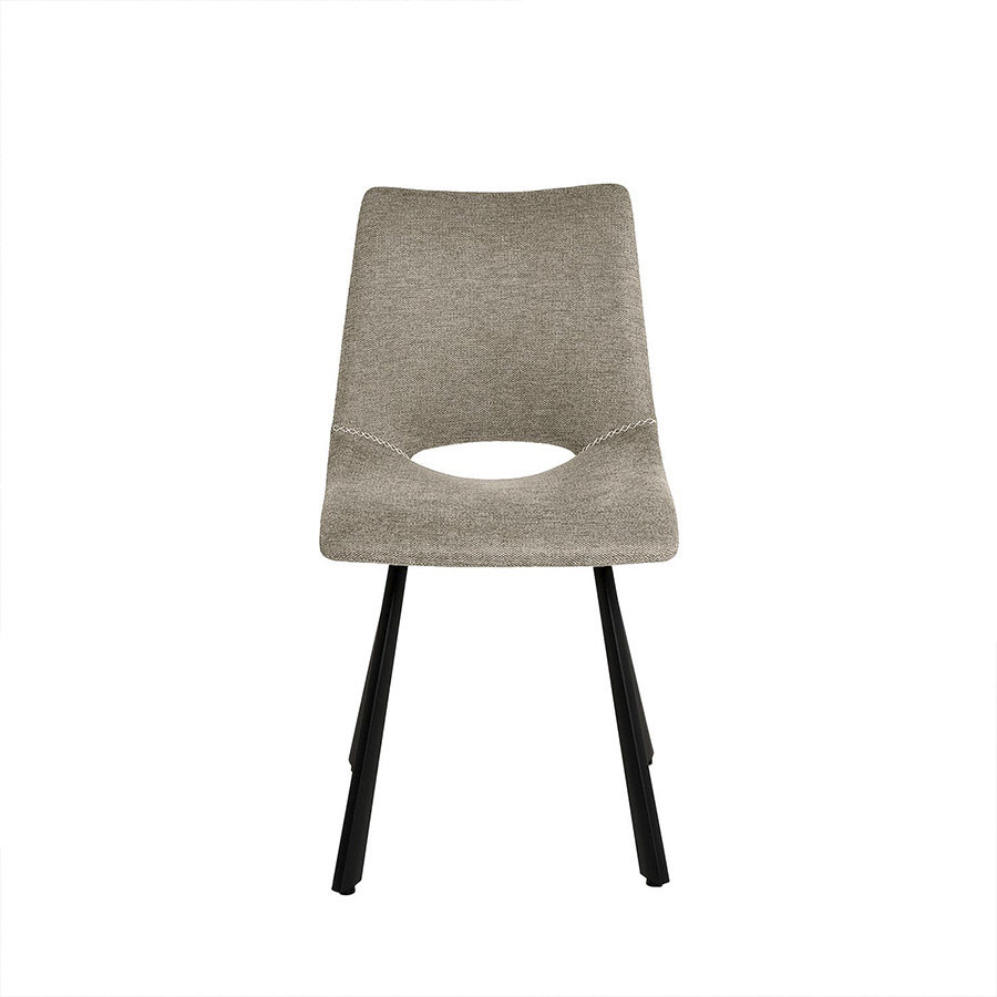 Silla Briana de Somcasa en acabado taupe y vista frontal.