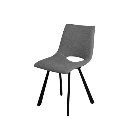 Silla Briana de Somcasa en acabado gris oscuro y vista escorzada.