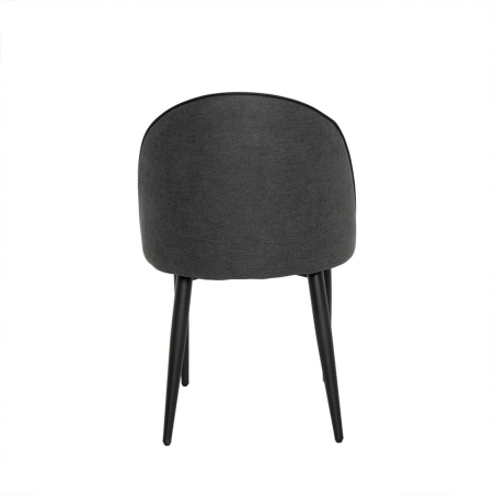 Silla Sloane de Somcasa en acabado gris oscuro y vista trasera.