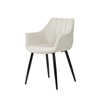 Silla Fiona de Somcasa en acabado taupe y vista escorzada. 2
