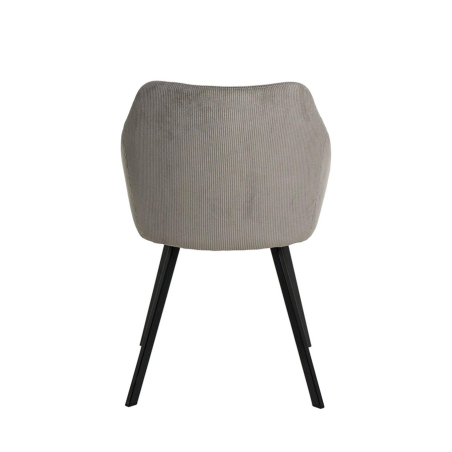 Silla Macie de Somcasa en acabado gris claro y vista trasera.