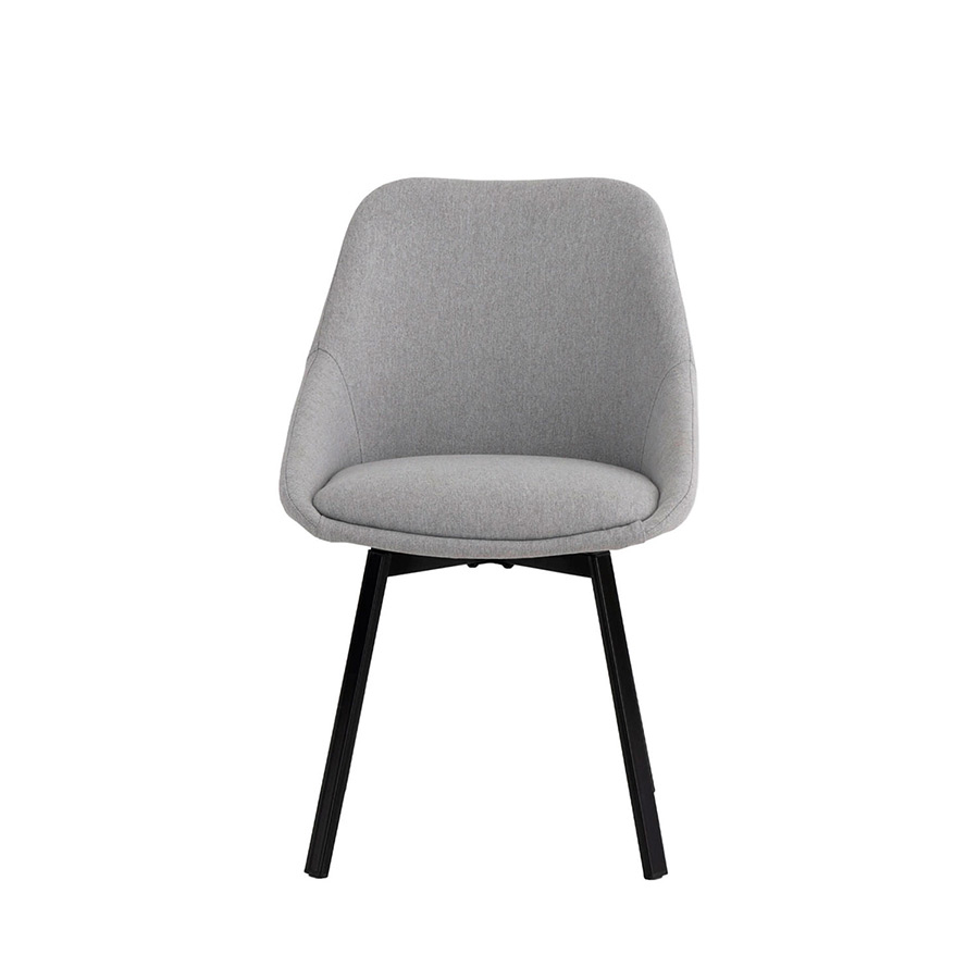 Silla Amelie de Somcasa en acabado gris claro y vista frontal.